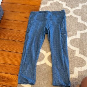 Athleta Blue Capris with Zipper Pockets